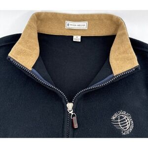 Peter Millar Golf Fleece Mens M Accenture Match Play 2000s Full Zip Black